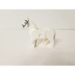 LEGO White‎ Horse with Movable Legs and Black Bridle - Part 4493c01pb02